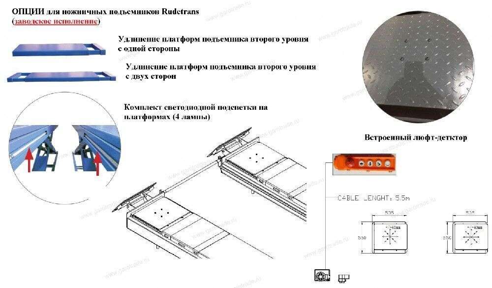 Подъемник ножничный двухуровневый заглубляемый для сход-развала RLS4.5FMI