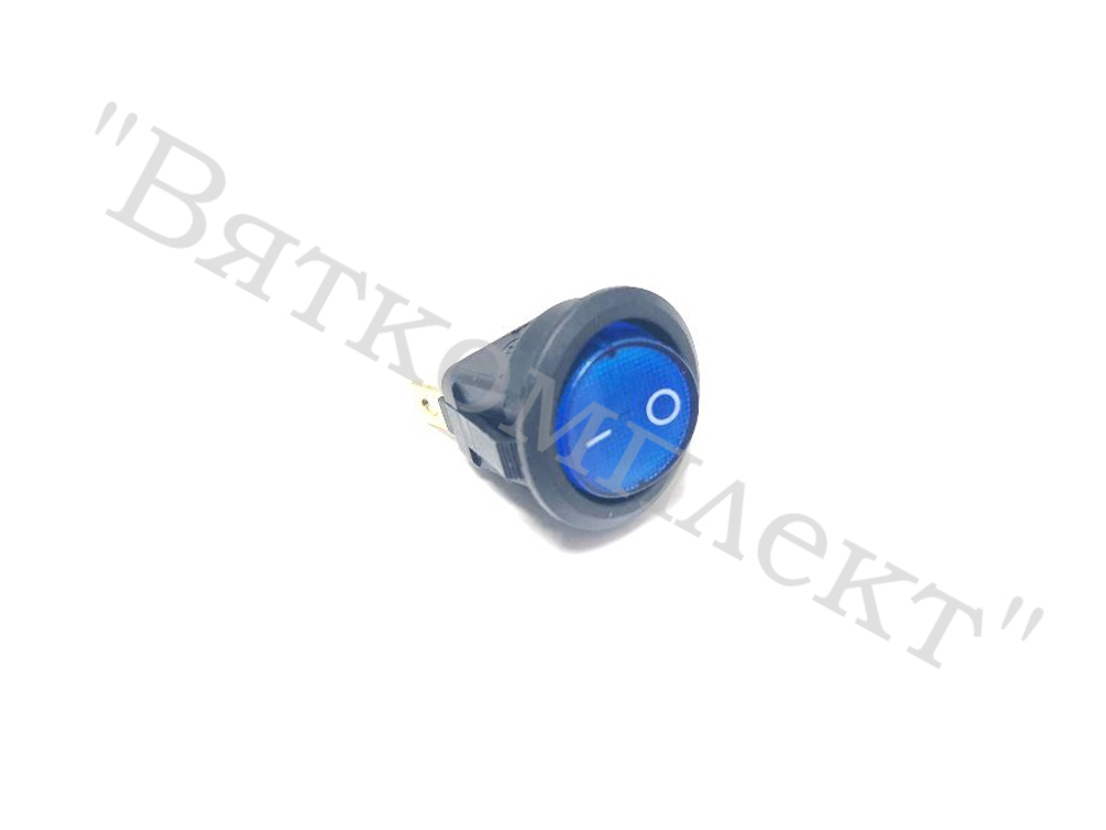 Переключатель с подсветкой 220V KСD1-101N-8 синий (клавишный)