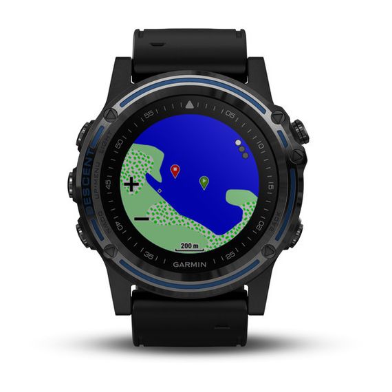 Умные часы - дайвинг компьютер Garmin Descent Mk1 Sapphire серые с черным силиконовым ремешком