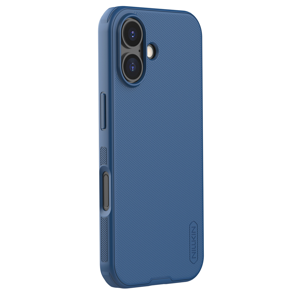 Усиленный чехол синего цвета от Nillkin для iPhone 17, серия Super Frosted Shield Pro