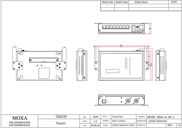 NPort 5650-8-DT-J w/o adaptor