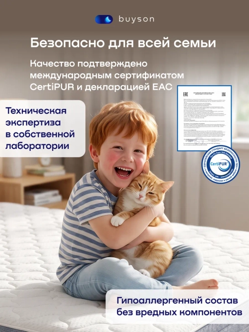 Матрас БайСлип, 18 см, средняя жесткость, независимые пружины