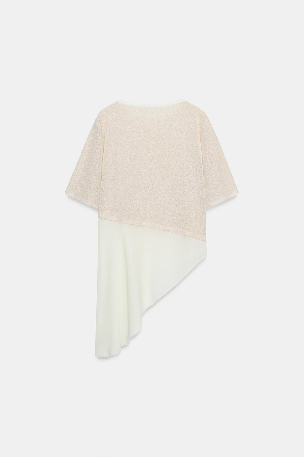 ZARA КОМБИНИРОВАННЫЙ ТОП, ПЕСОЧНЫЙ