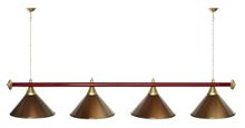Лампа STARTBILLIARDS 4 пл. (плафоны синие,штанга хром,фурнитура золото)