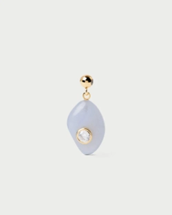 Подвеска-шарм Serenity Blue Agate серебро 925 пробы покрытое золотом