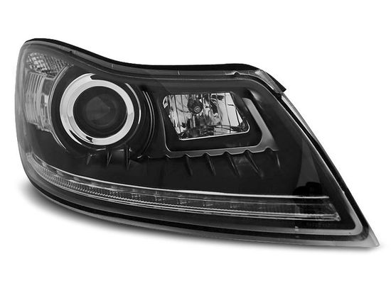 Передние фары daylight black drl для Skoda Octavia II A5 FL