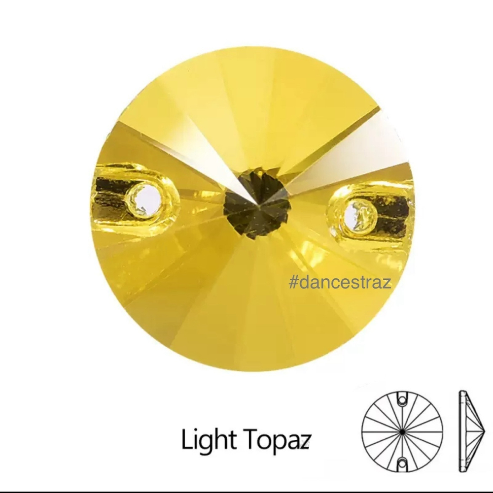 Стразы пришивные, Rivoli, Light Topaz, 226, 16mm, (72 ea/pkg), 5A+, (F2)
