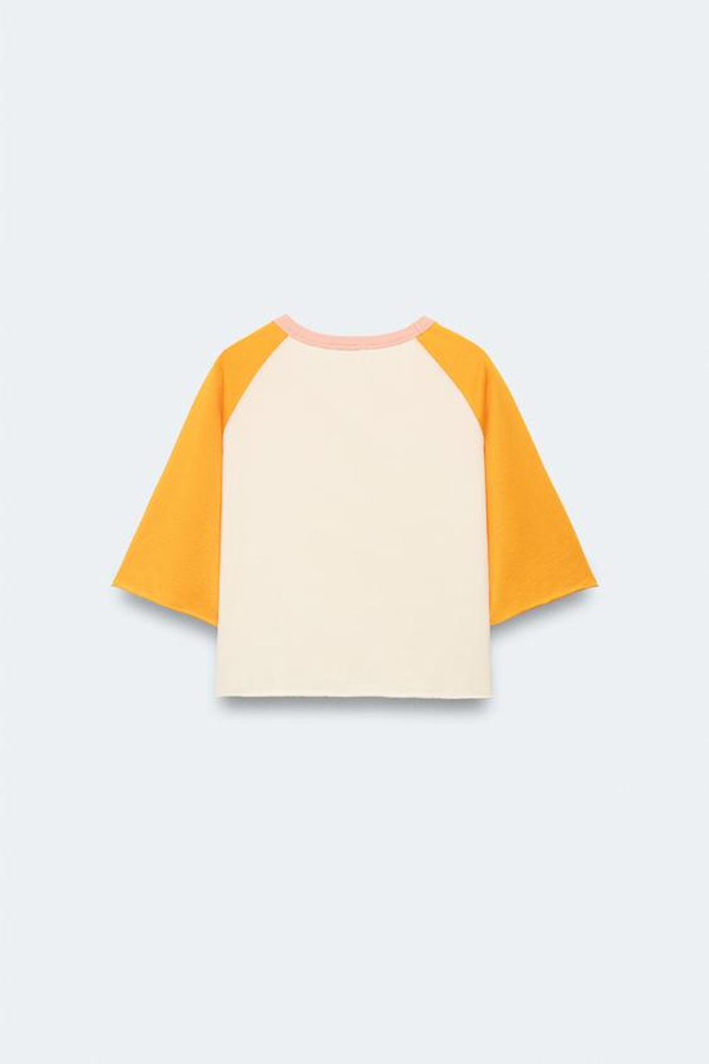 ZARA ФУТБОЛКА С КОНТРАСТНЫМ РУКАВОМ РЕГЛАН - LIMITED EDITION, ТЫКВЕННЫЙ