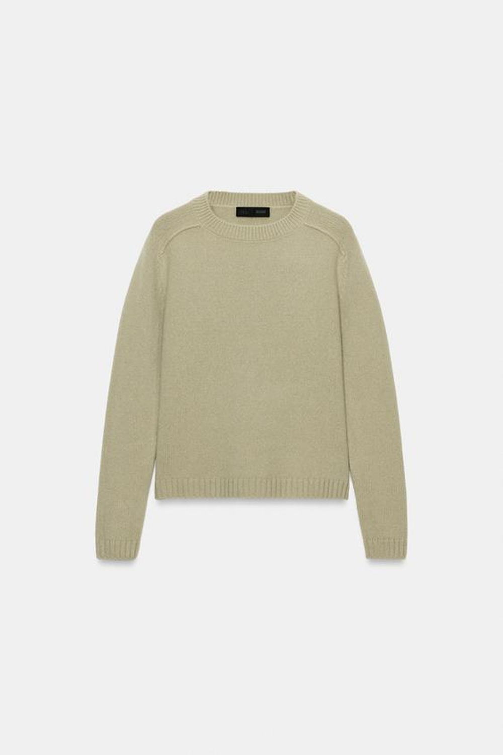 ZARA ОДНОТОННЫЙ СВИТЕР ИЗ 100% ШЕРСТИ, СВЕТЛО-ЗЕЛЕНЫЙ
