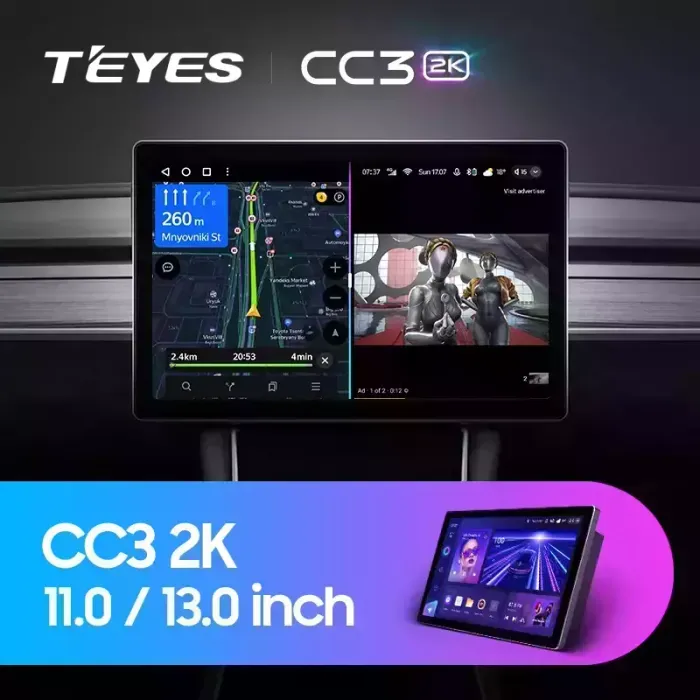 Магнитола для Suzuki Swift 2004-2010 - Teyes CC3-2K монитор 13", QLED+2K, Android 10, Быстрая, 4G SIM-слот, CarPlay