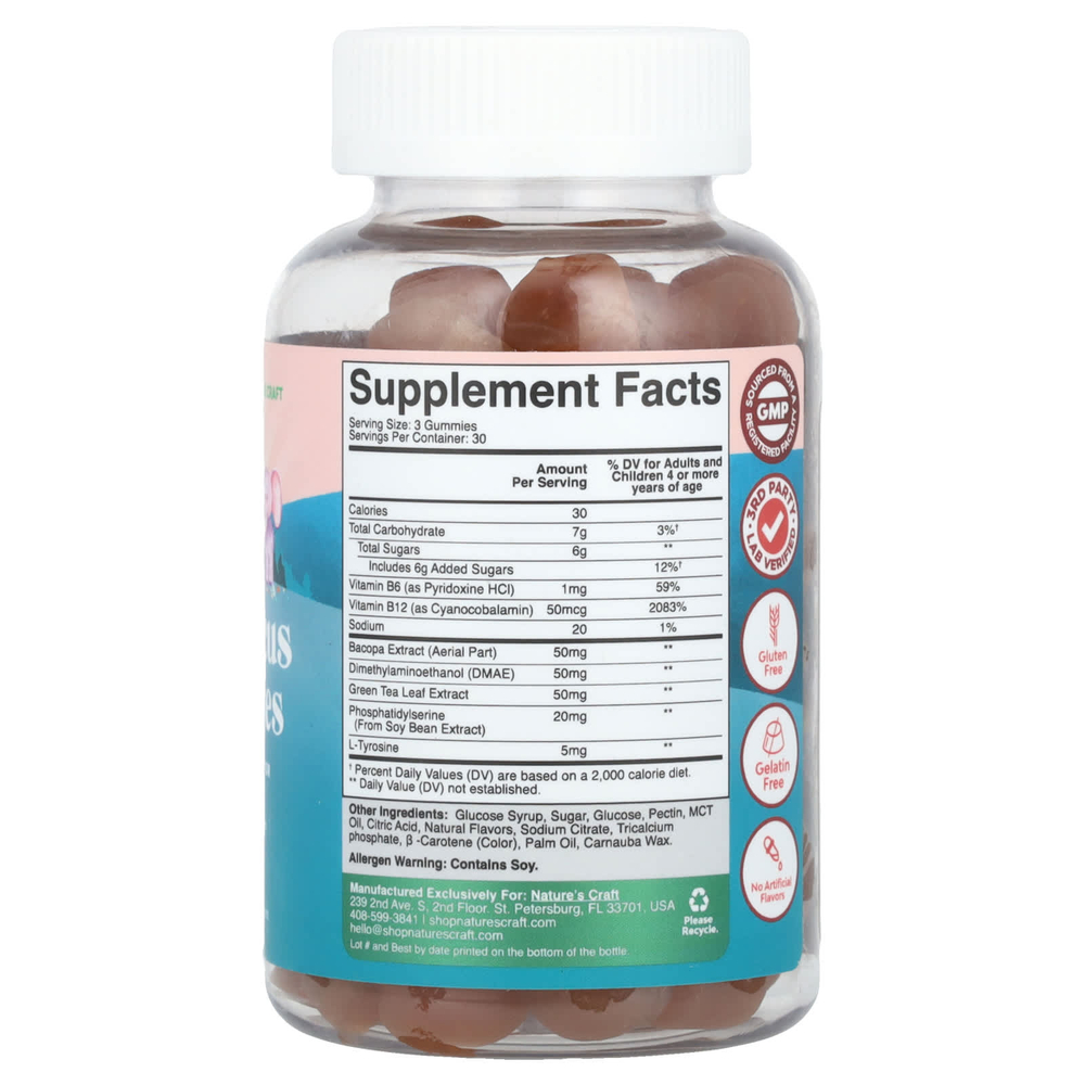 Nature's Craft, Kids Focus, жевательные мармеладки, с тропическими фруктами, 90 жевательных таблеток