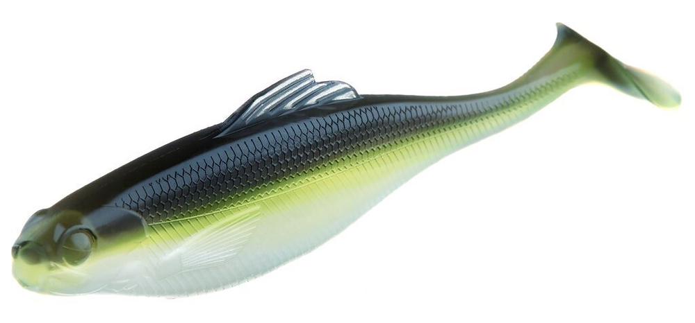 Виброхвосты съедобные LJ Pro Series ROACH PADDLE TAIL 3.5in (8,89 см), цв. G02, 6 шт.