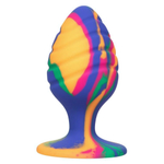 Яркая анальная пробка Cheeky Large Swirl Tie-Dye Plug - 9 см. (Цвет: разноцветный)