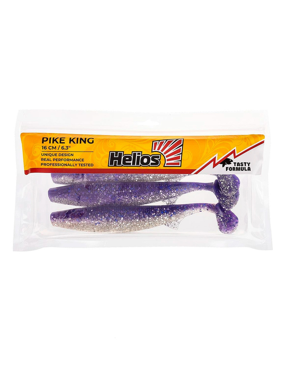Виброхвост Helios Pike King 6.3"/16 см Silver Sparkles & Fio 3шт (HS-37-036)