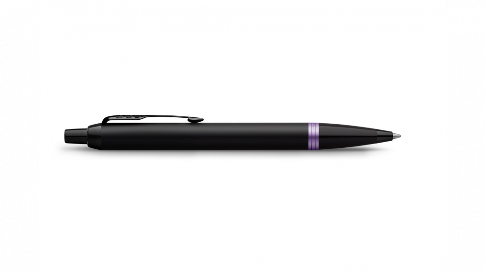 Шариковая ручка Parker IM Vibrant Rings Flame Amethyst Purple, стержень: Mblue, в подарочной упаковке.