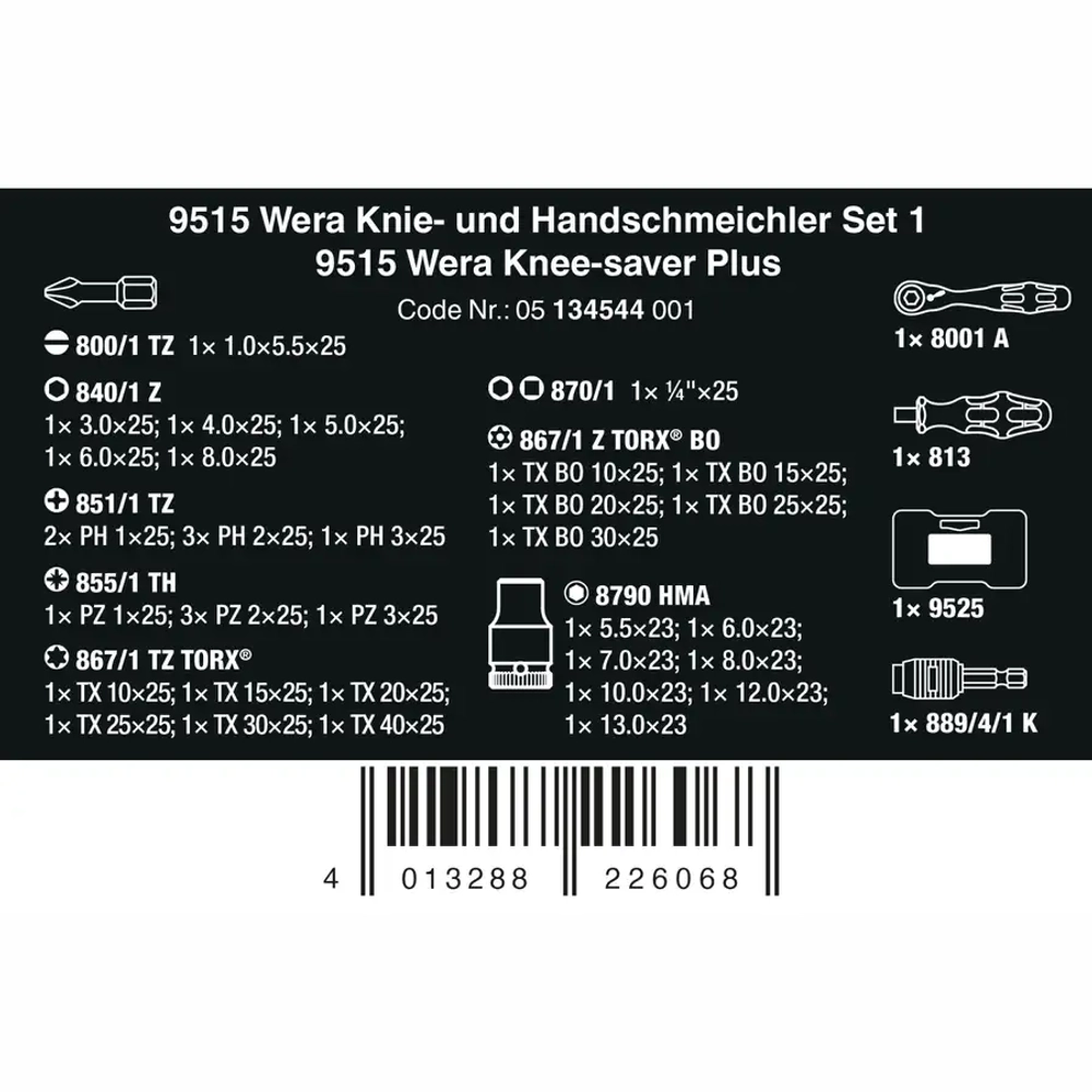 Набор инструментов 9515 Tool-Check PLUS WERA 05134544001
