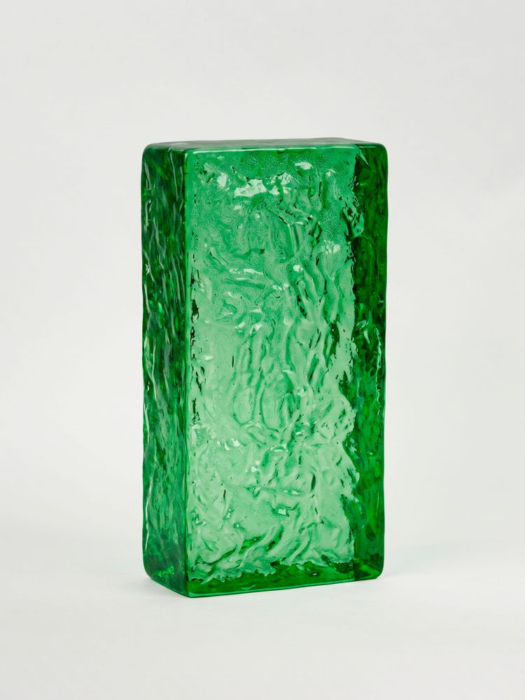 Стеклянный кирпич Glassio Айс зелёный 20x10x5 см