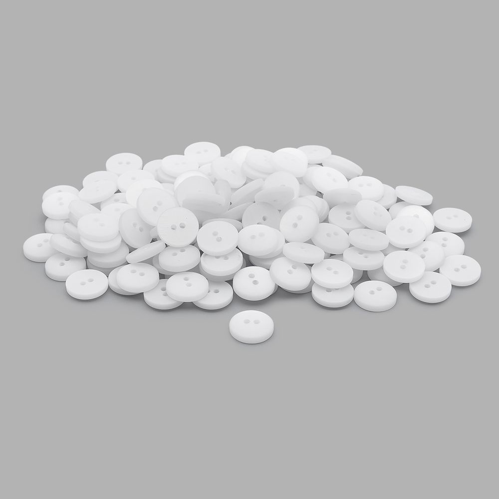 Пуговицы 2 прокола 18L=11 мм, пластик (White (белый)), CR-K18M, 144 шт