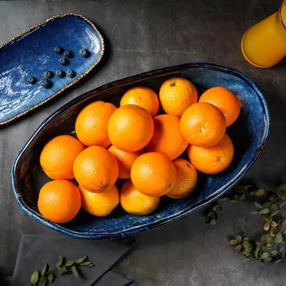 Блюдо овальное 51*29 см h12 см глубокое 5,5 л Aqua Blue Style Buffet P.L. [1]