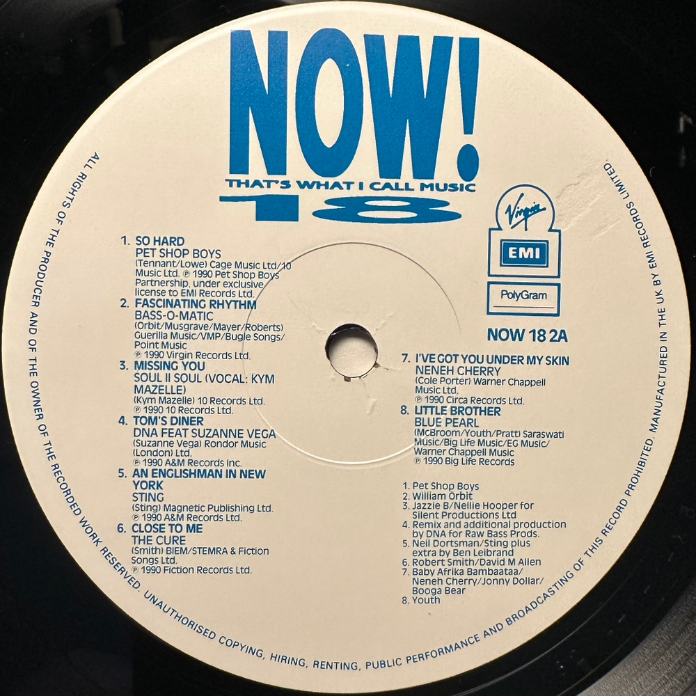 Сборник Now That's What I Call Music! 18 2LP (Европа 1990г.)