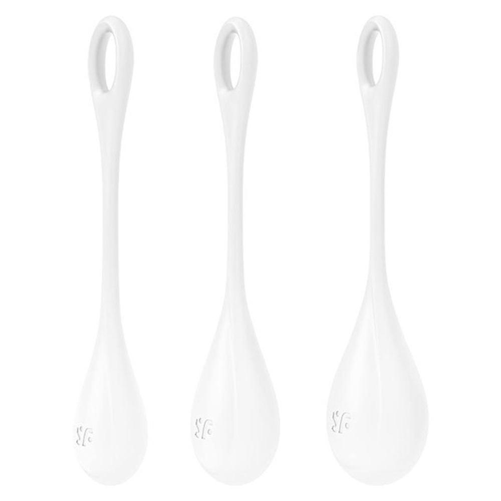 Набор из 3 белых вагинальных шариков 2см, 2,5см и 3см Satisfyer Yoni Power 1