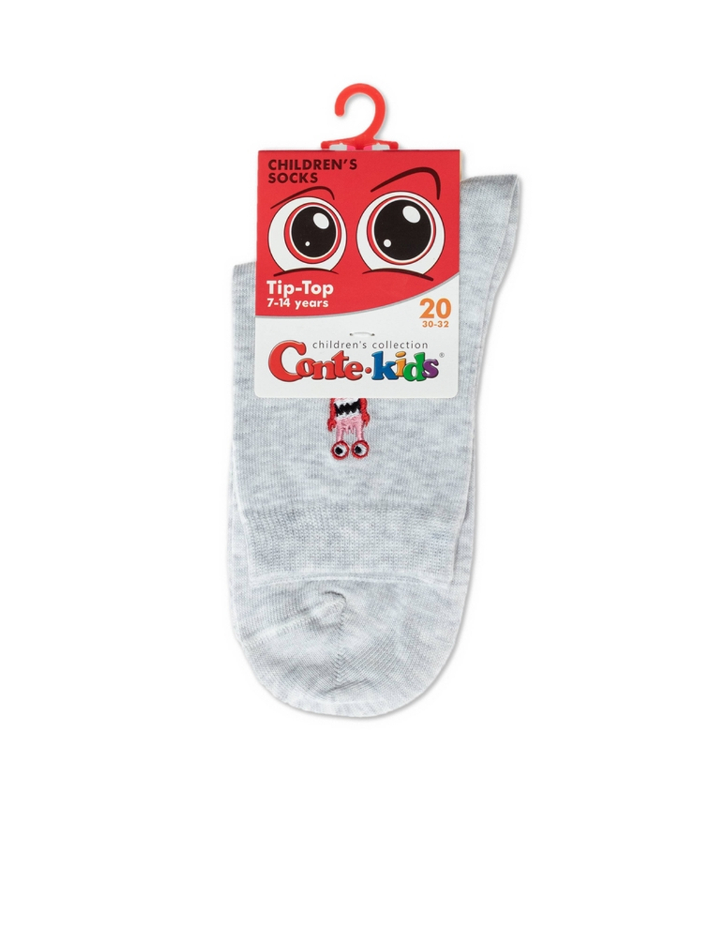 Conte-kids TIP-TOP Однотонные хлопковые носки с вышивкой