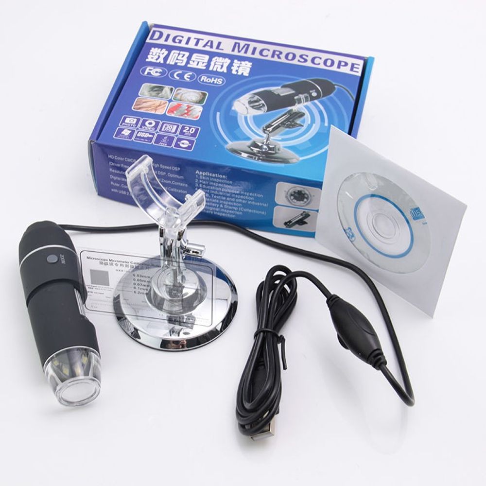 Микроскоп цифровой карманный Kromatech 50–500x USB, с подсветкой (8 LED)