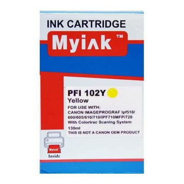 Картридж MyInk, аналог CANON PFI-102Y для IPF 500/600/700 Yellow (130ml, Dye)
