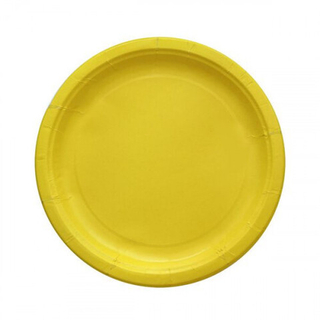 Тарелка картон. 230мм ламинировнная с бортом 1/10шт ЖЕЛТАЯ