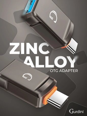 Переходник Gurdini Zinc Alloy OTG Adapter USB to Type-C Titan