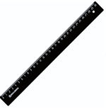 Линейка пластик 30см. черная (BRAUBERG)