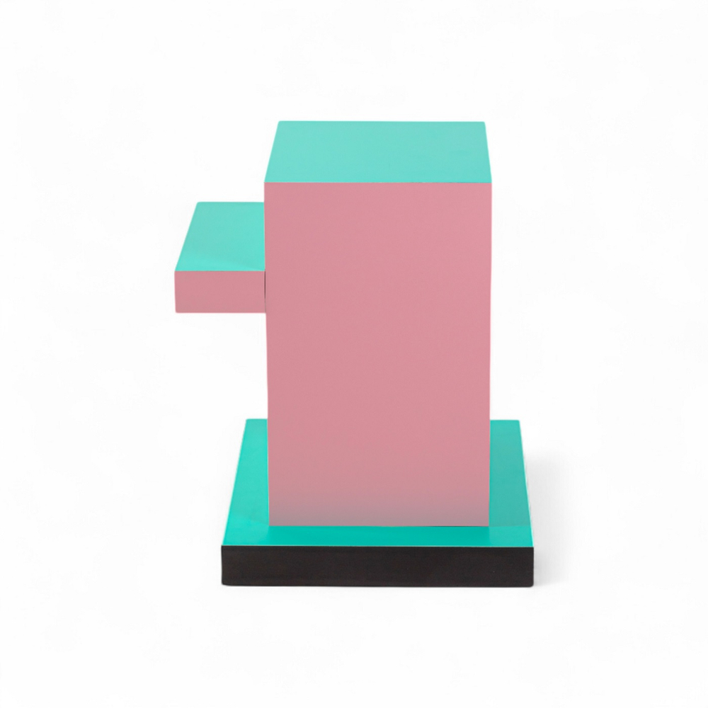 Приставной столик Seletti Supersidetable Red Grid, голубой, розовый, черный