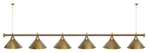 Лампа STARTBILLIARDS 6 пл. (плафоны зеленые,штанга золотая,фурнитура золото)