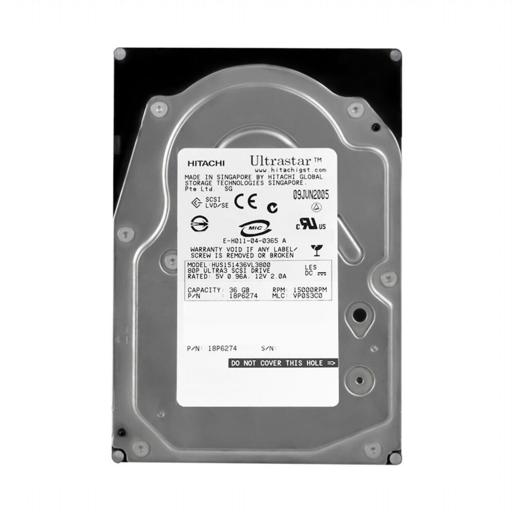 Жесткий диск Hitachi SCSI 36Gb (U320/15K/8Mb/80pin) HUS151436VL3800