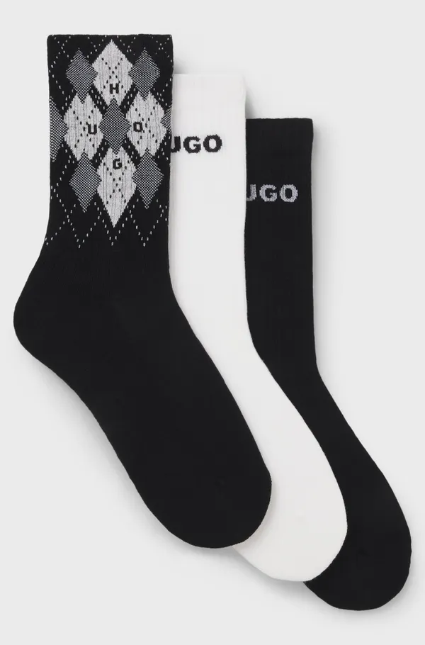 Носки (3 пары) мужские HUGO 3P QS RIB ARGYLE CC