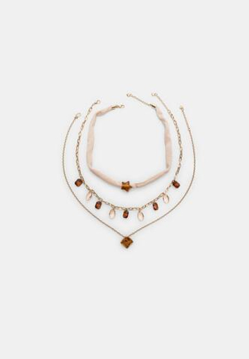 STRADIVARIUS Набор из 3 ожерелий, золотой
