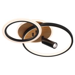 Светильник потолочный светодиодный ЭРА Модерн Rondo CLL-1 85W 3K-6,5K RC BK с ДУ черный-дерево | Светильники SPB-6 с ДУ