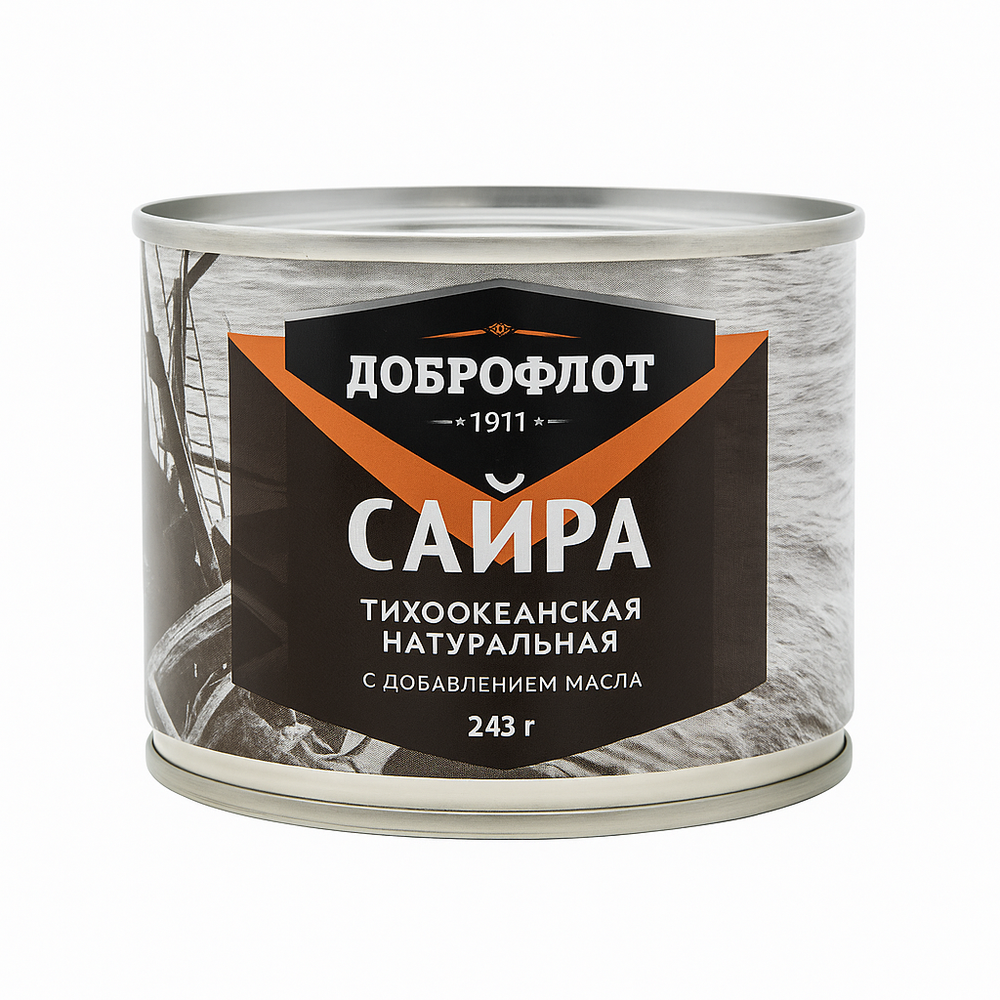 Сайра тихоеканская натуральная Доброфлот 245 гр