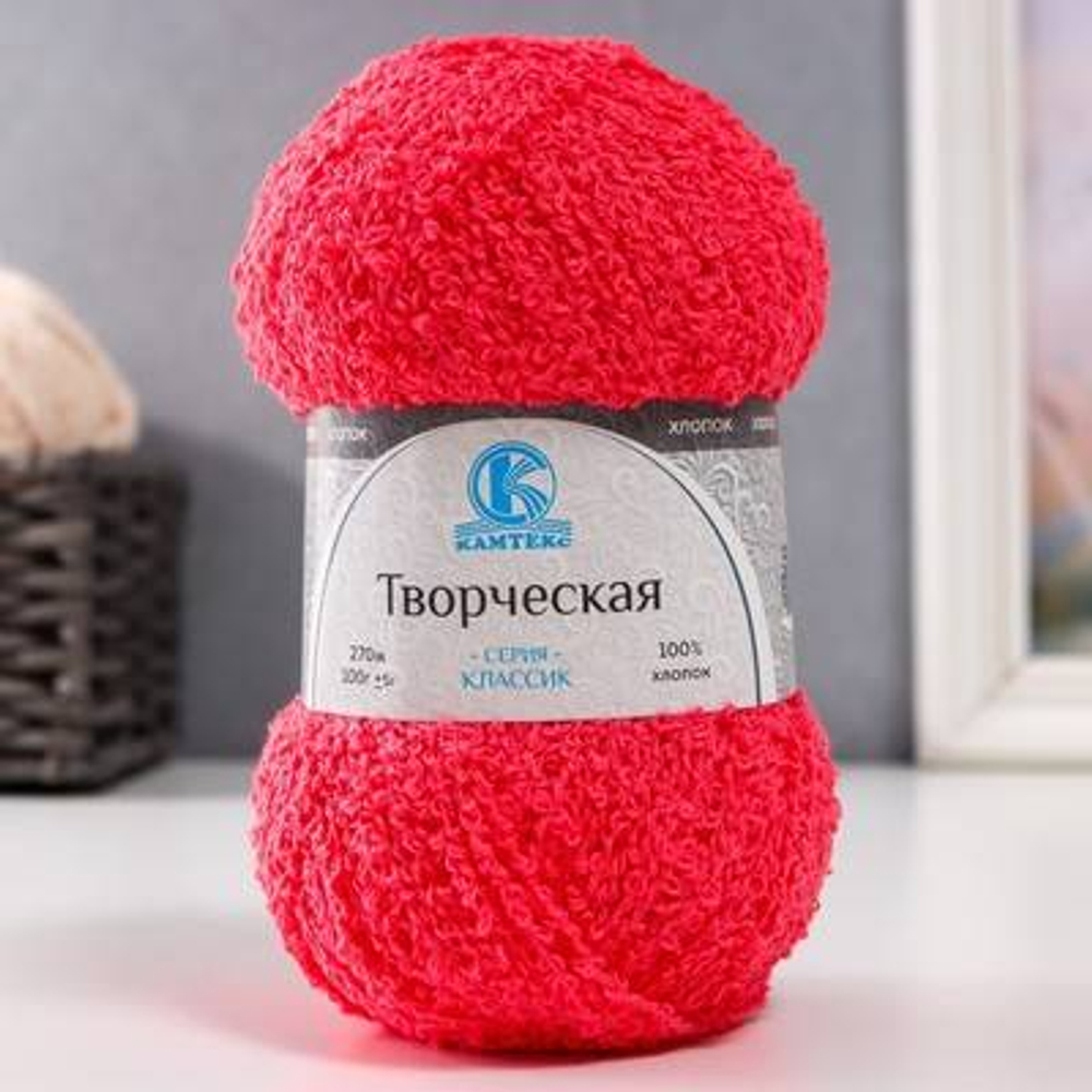Пряжа Творческая хлопок 100% 100гр 270м коралл 050 8291 168.02