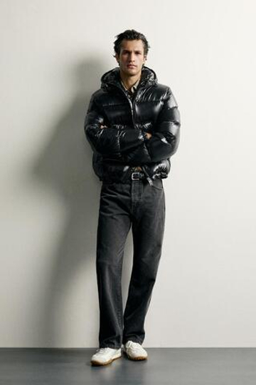 ZARA ПУХОВИК 80/20 WATER REPELLENT, ЧЕРНЫЙ
