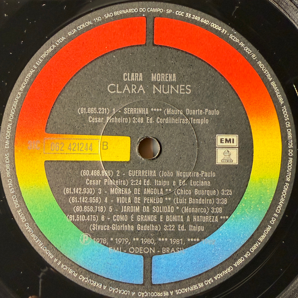 Clara Nunes ‎– Clara Morena (Бразилия 1983г.)