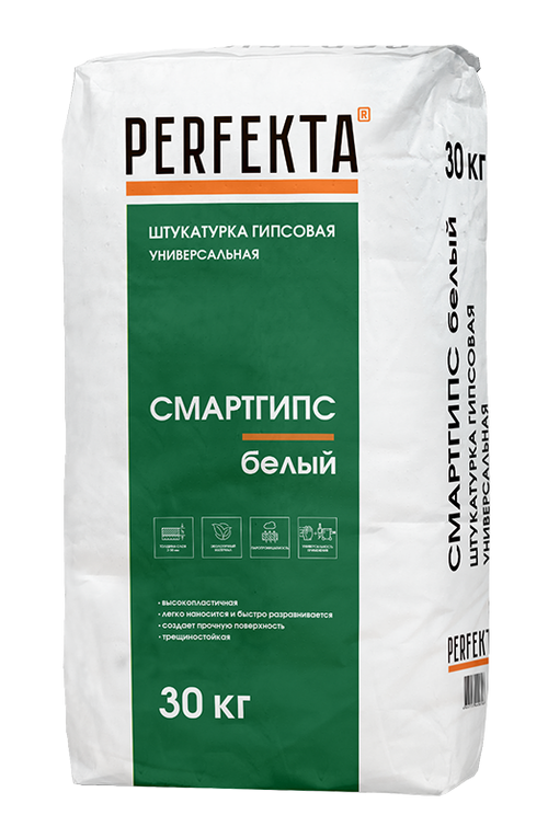 PERFEKTA Штукатурка гипсовая Смартгипс белый, 30кг