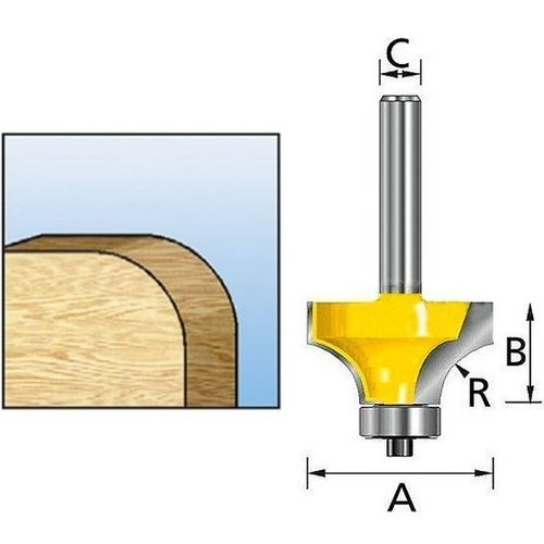 Кромочная калевочная фреза 3.2R, 19х9.5, S8, 2T Makita D-68454