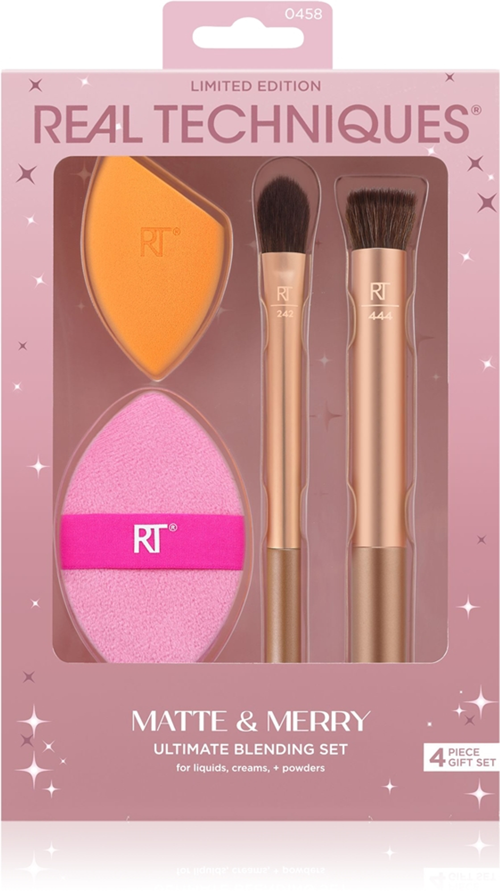 Real Techniques Matte&Merry Ultimated Blending Set - Кисти для макияжа, 4 szt.