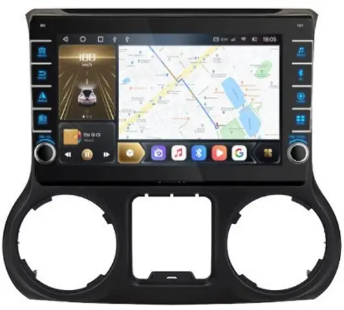 Магнитола для Jeep Wrangler 2010-2014 - Kuberg OL-1258-1 (кнопки и крутилки), Android 12, Быстрая, CarPlay, 4G SIM-слот