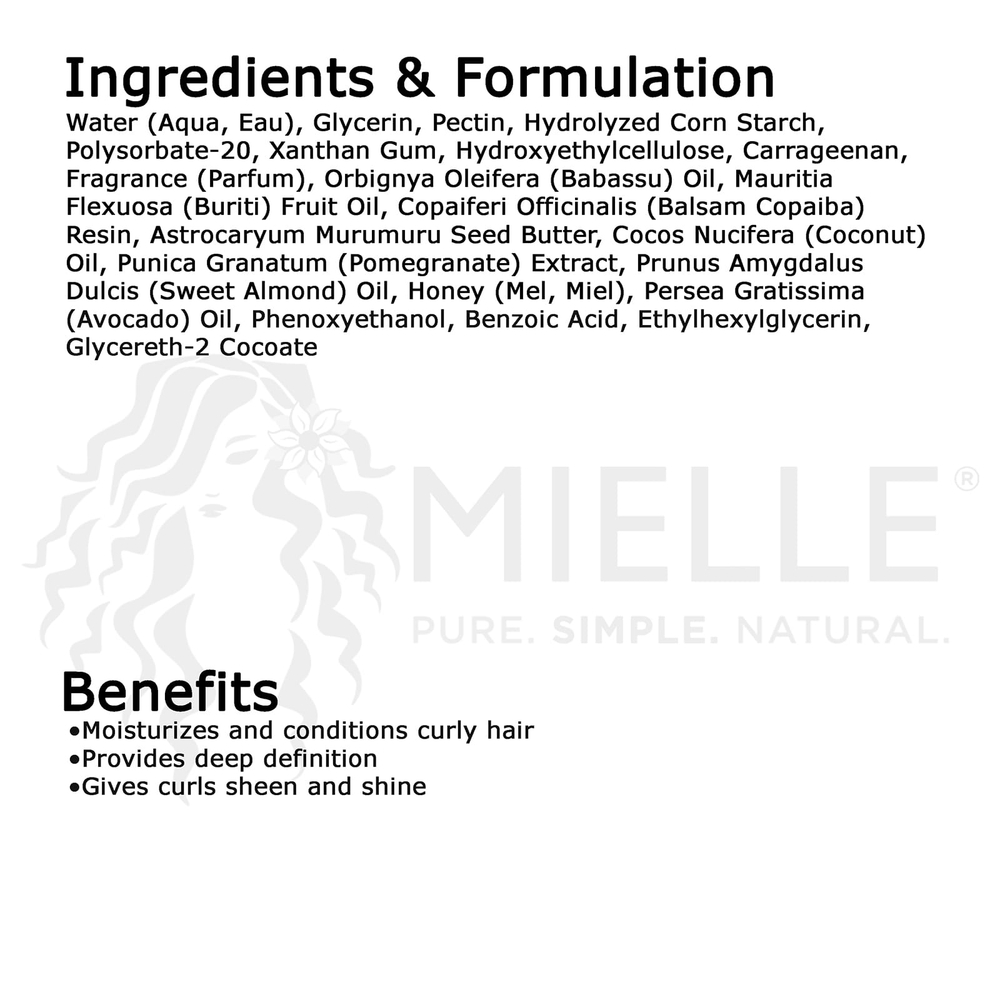 Mielle, Coil Sculpting Custard, гранат и мед, 340 г (12 унций)
