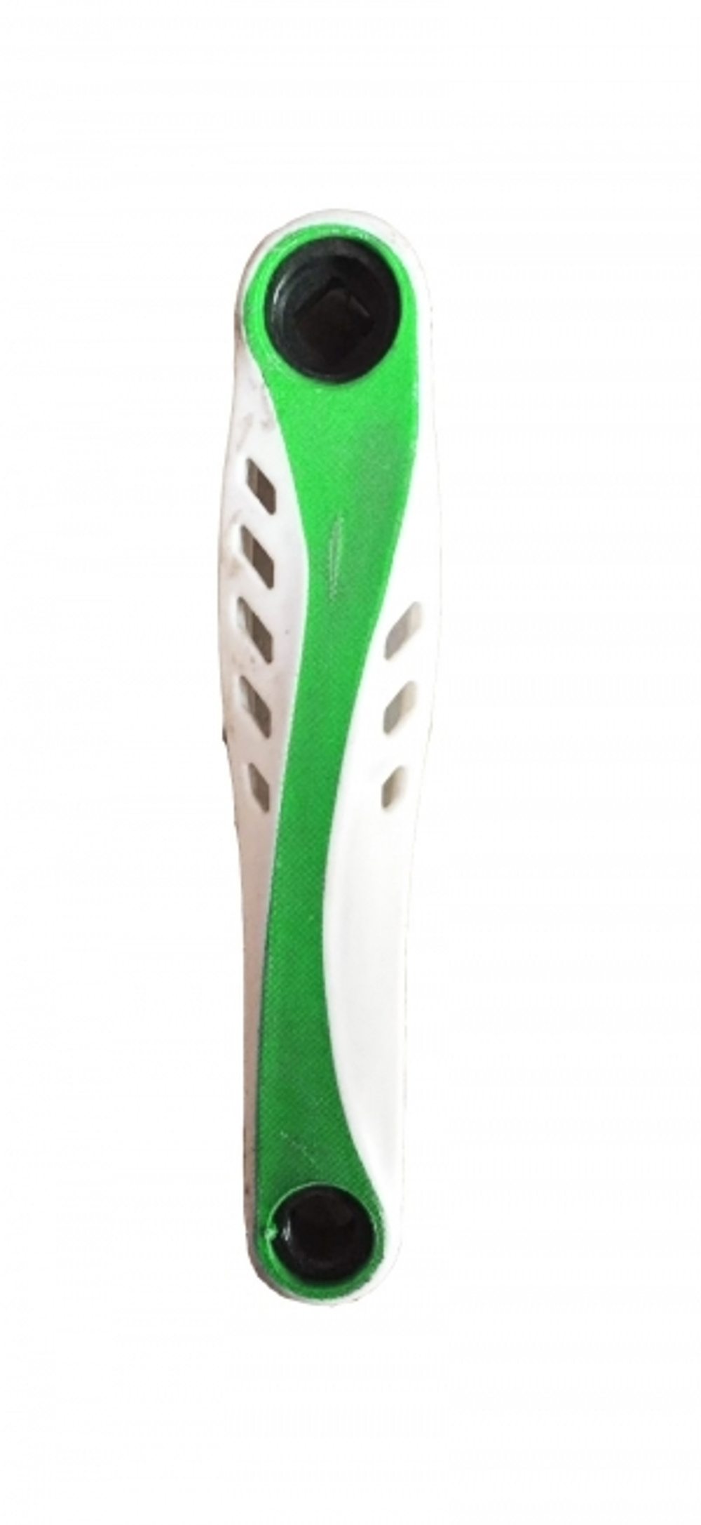 Шатун левый. Длина 170мм, под квадрат,9/16", сталь, бело-зеленый CWC 12 white/green