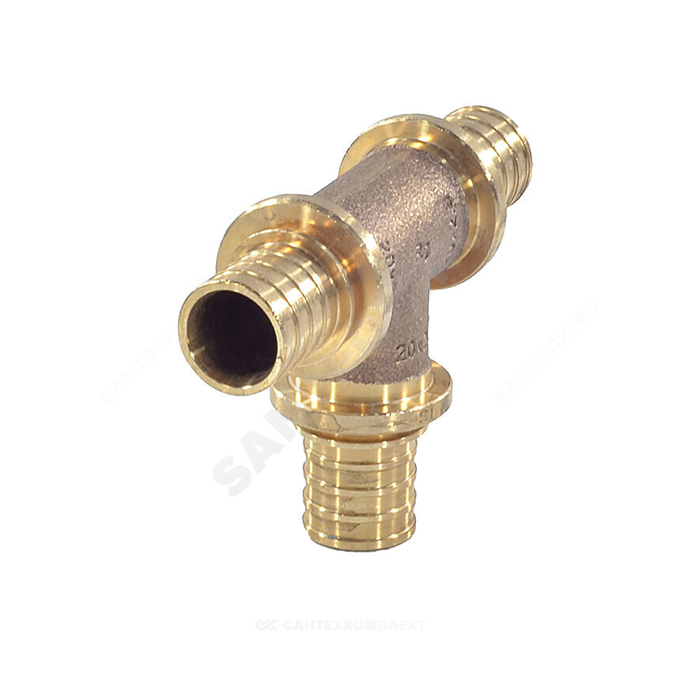 Тройник для PE-X труб аксиальный бронза Дн 20х20х20 RAUTITAN PLATINUM RX Rehau 13777261001