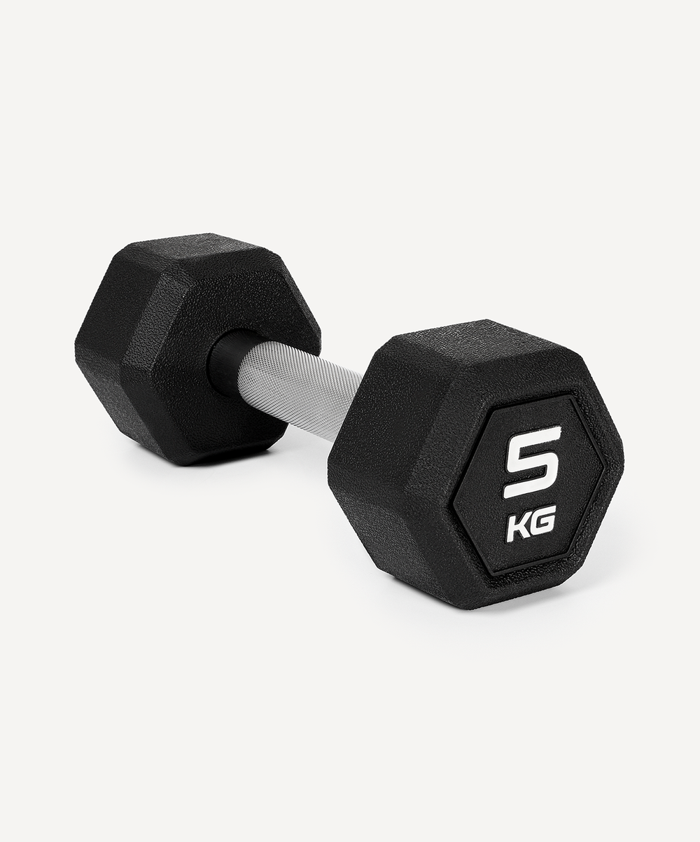 Гантель гексагональная STARFIT DB-301PRO 5 кг, обрезиненная, черный, пара