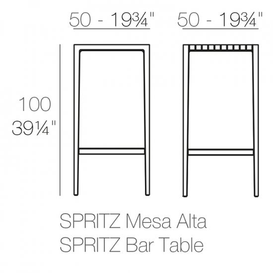 Стол пластиковый барный Spritz Basic